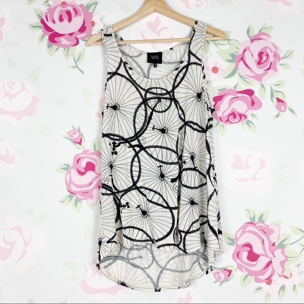 W5 Unicycle Novelty Print Sleeveless Tank Top Shirt M
